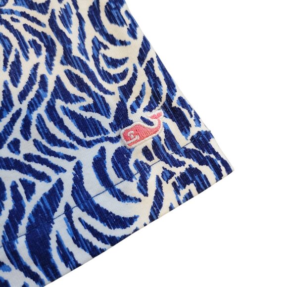 Vineyard Vines Blue White Print Dress S 7 8 Zebra Royal Ocean Stretch - Picture 4 of 6